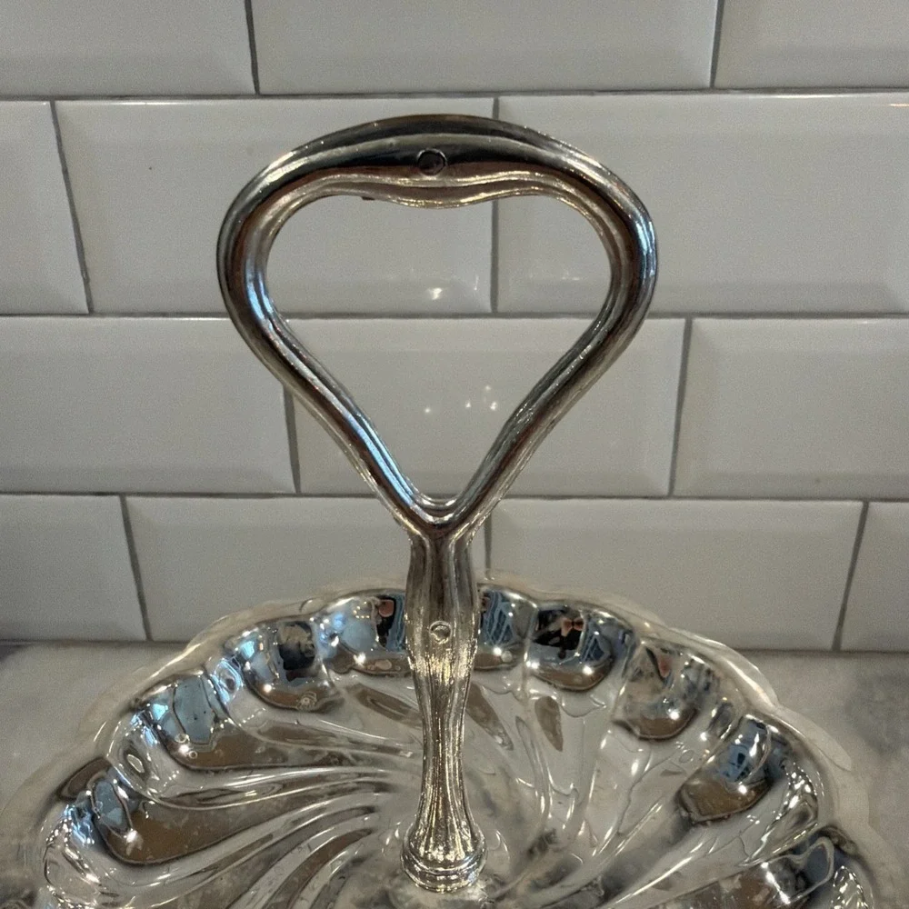 Vintage Silver Plated 2 Tier Serving Dish